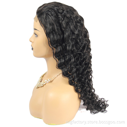 factory price frontal closure wig,deep wave 4*4 lace closure wigs,virgin hair brazilian wigs with closure for black women